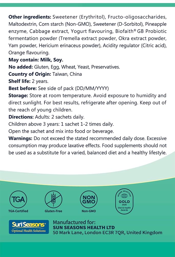 Sun Seasons Life's Flora Probiotic Powder - 30 Sachets - image 3