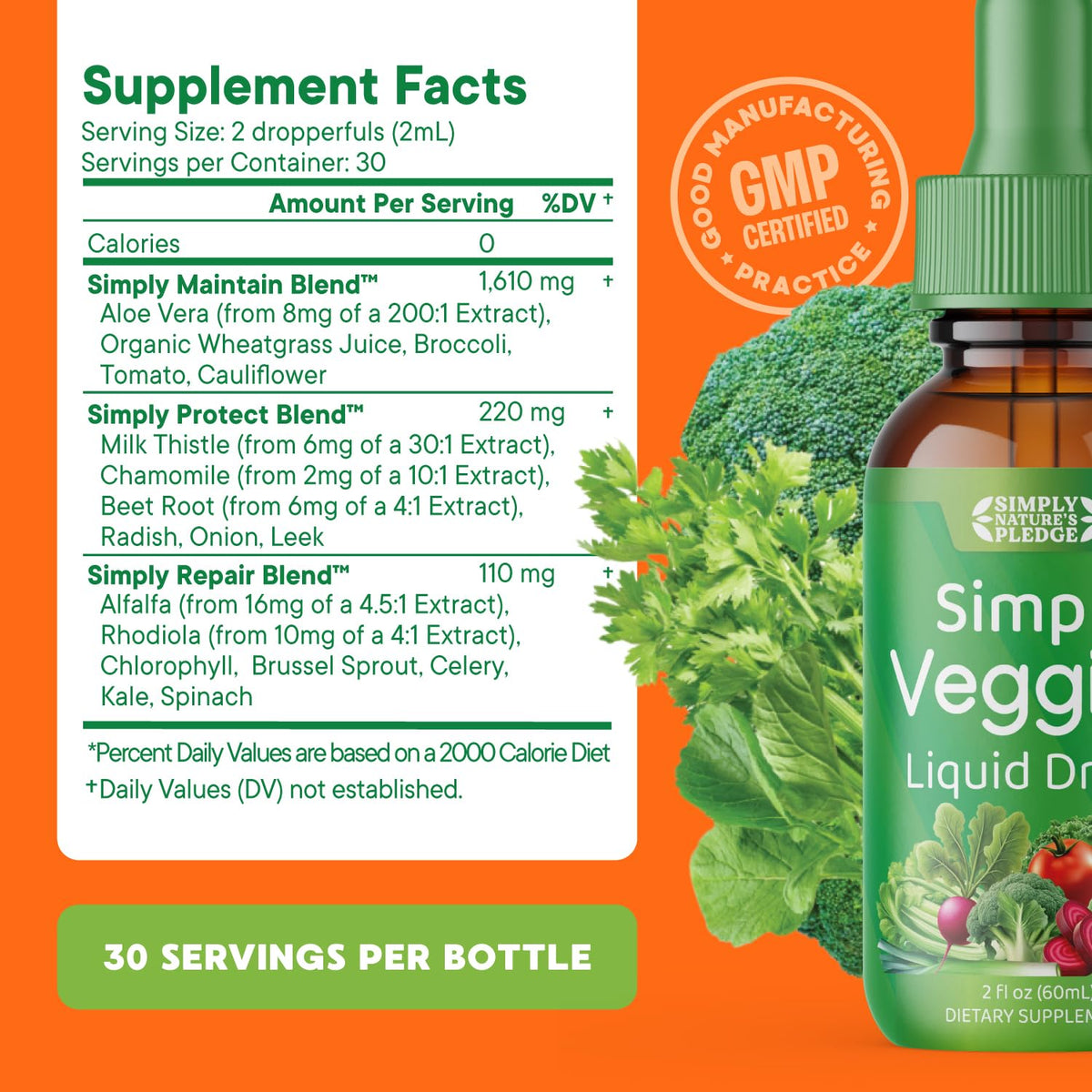 Simply Nature's Pledge Fruits & Vegetables Liquid Drops - 30 Servings - image 4