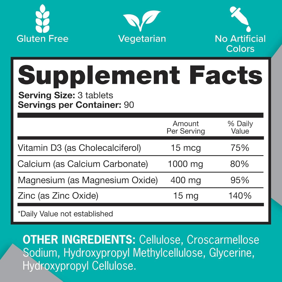 Qunol Calcium Magnesium Zinc 3-in-1 - 270 Tablets - image 3