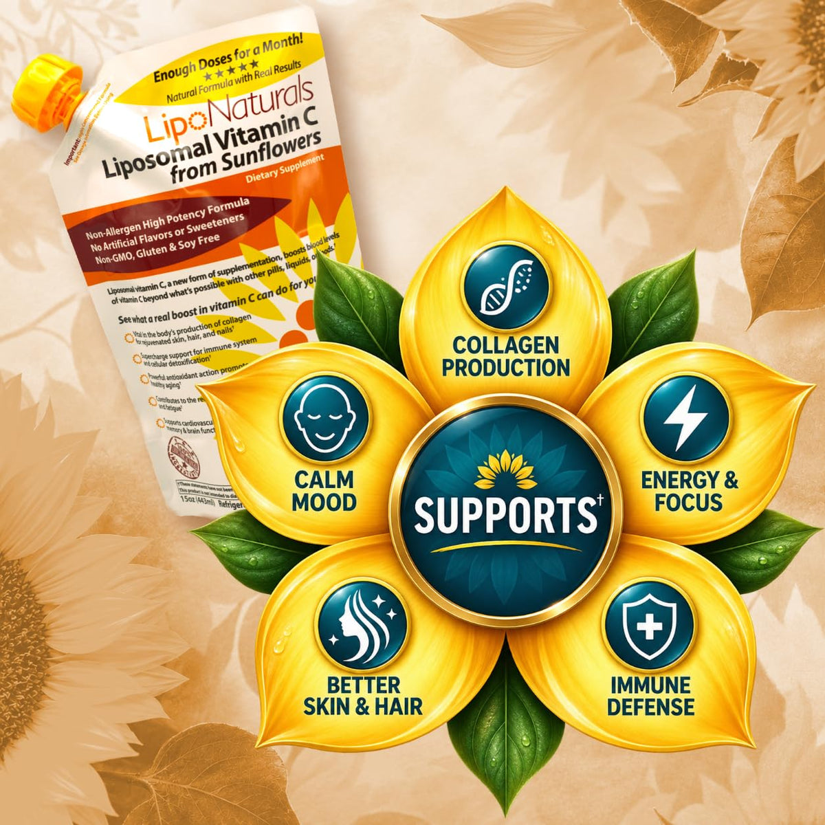 Lipo Naturals Liposomal Vitamin C - 15 Fl Oz - image 2