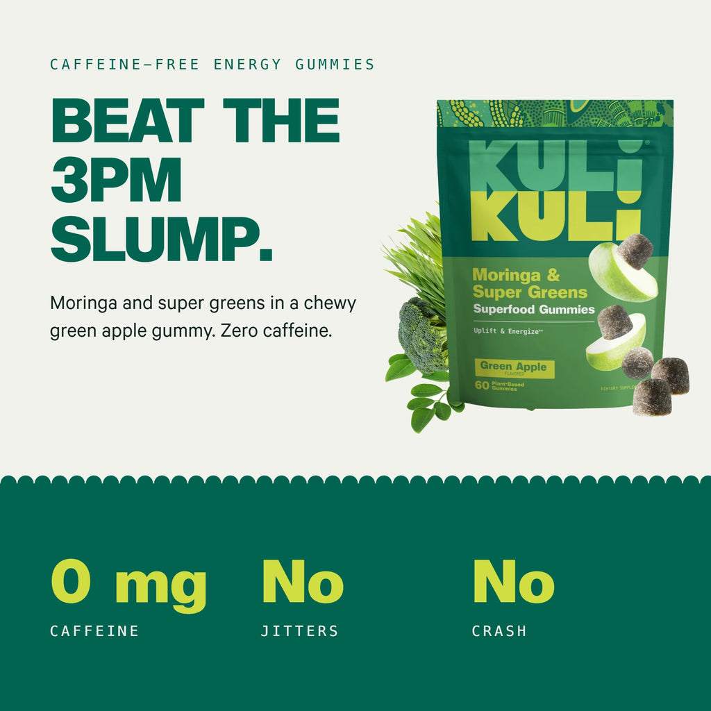 Kuli Kuli Moringa Gummies - Caffeine-Free Energy Supplements