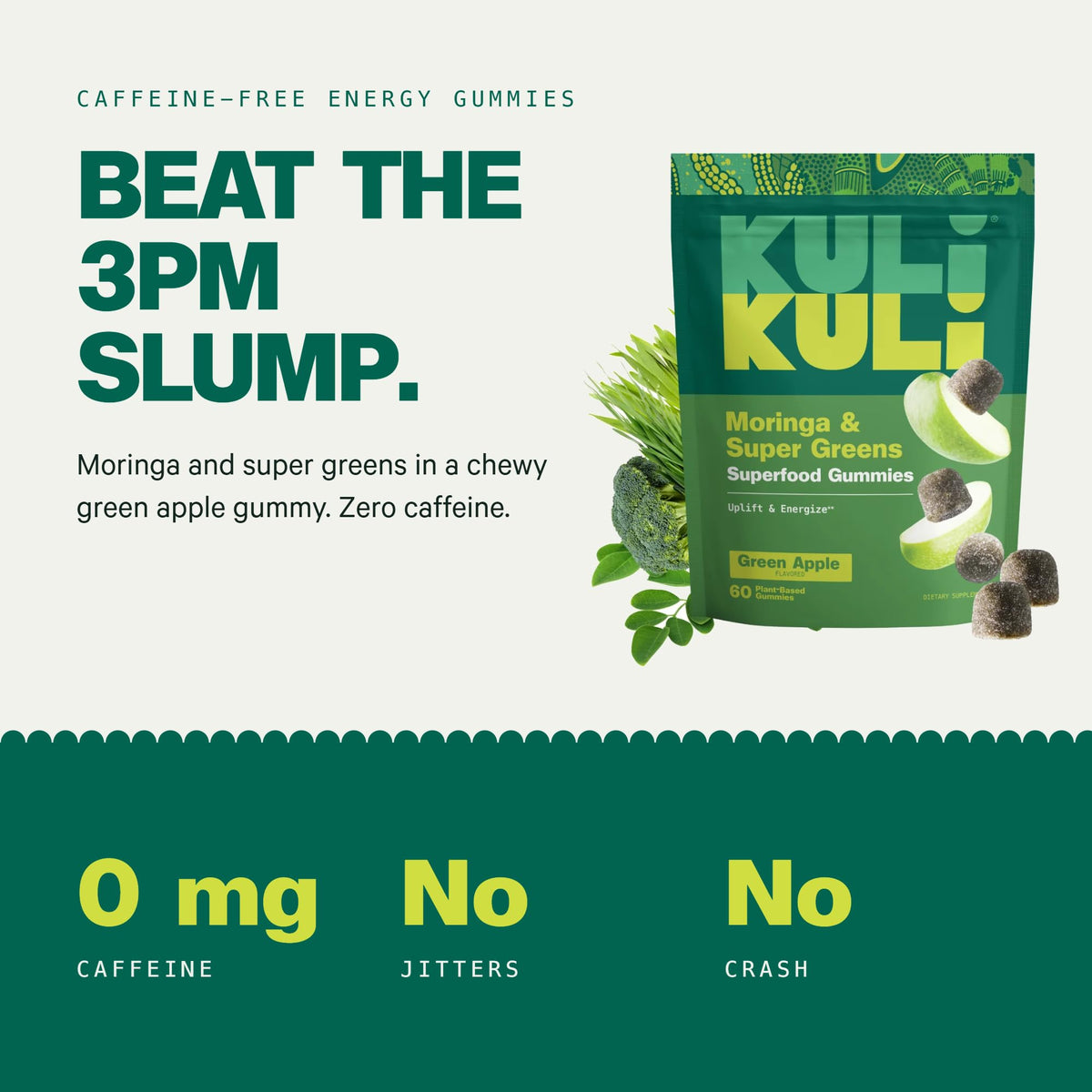 Kuli Kuli Moringa Gummies - Caffeine-Free Energy Supplements