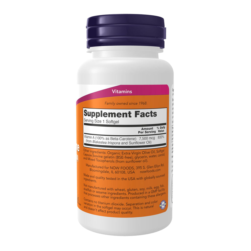 Now Supplements, Natural Beta Carotene 25,000 IU, Essential Nutrition
