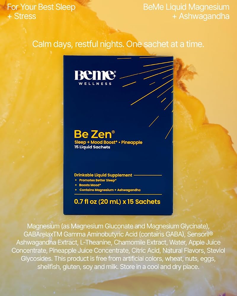 BeMe BeZen Magnesium Sleep Aid Drink - Natural Melatonin-Free Sleep