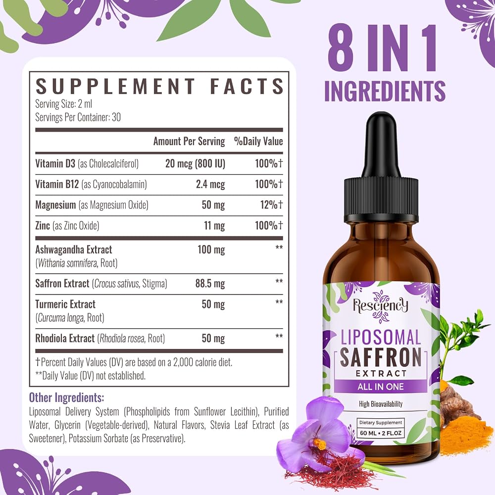 Resciency Saffron Supplements - 88.5 mg Saffron Extract Better