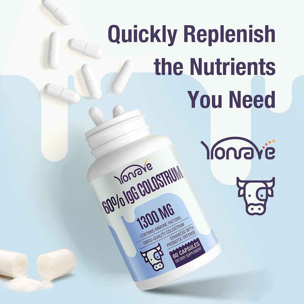 Yonrave Bovine Colostrum Capsules Supplement 1300mg