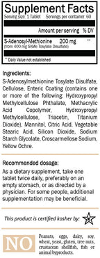 Nature's Trove SAM-e 200mg - 60 Tablets - image 2