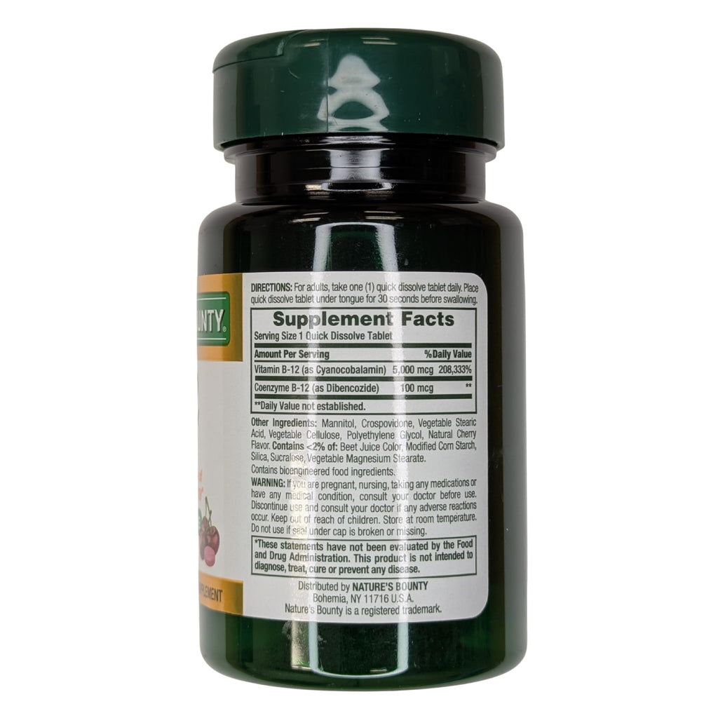 Amazon Pharmacy Nature's Bounty Vitamin B12 5000 mcg Sublingual - 60 Tablets - image 2