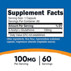 Nutricost S-Acetyl L-Glutathione 100mg - 60 Capsules - image 2