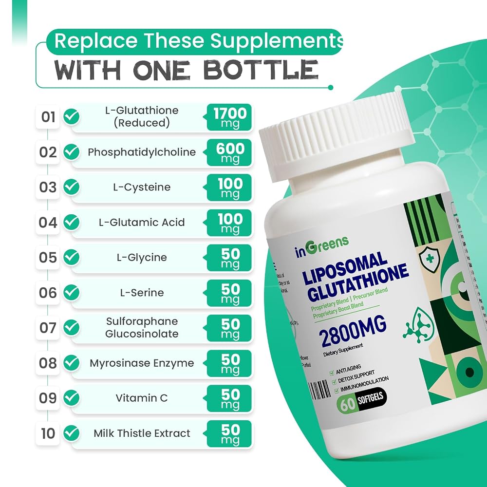 inGreens Liposomal Glutathione 2800 MG - 120 Softgels - image 3