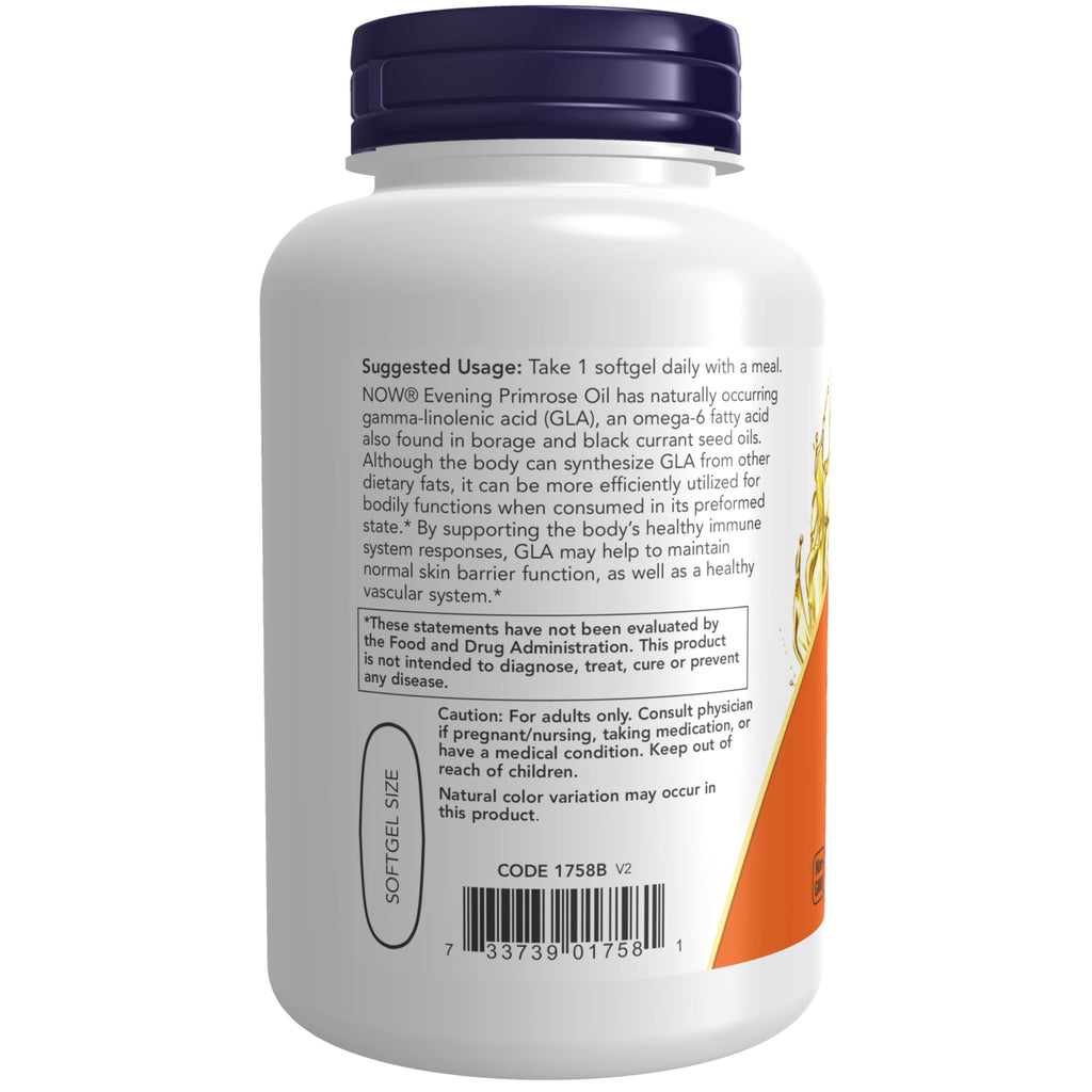 NOW Evening Primrose Oil 1000 mg with GLA - 90 Softgels - image 3