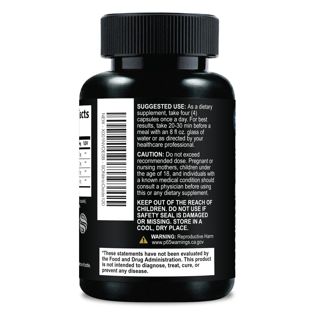 SILVERONYX Nitric Oxide Supplement 3000mg Blend - 3X Strength