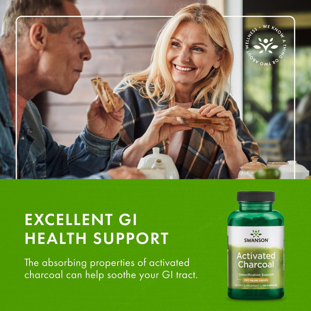 Swanson Activated Charcoal Digestive Support - 240 Capsules - image 6