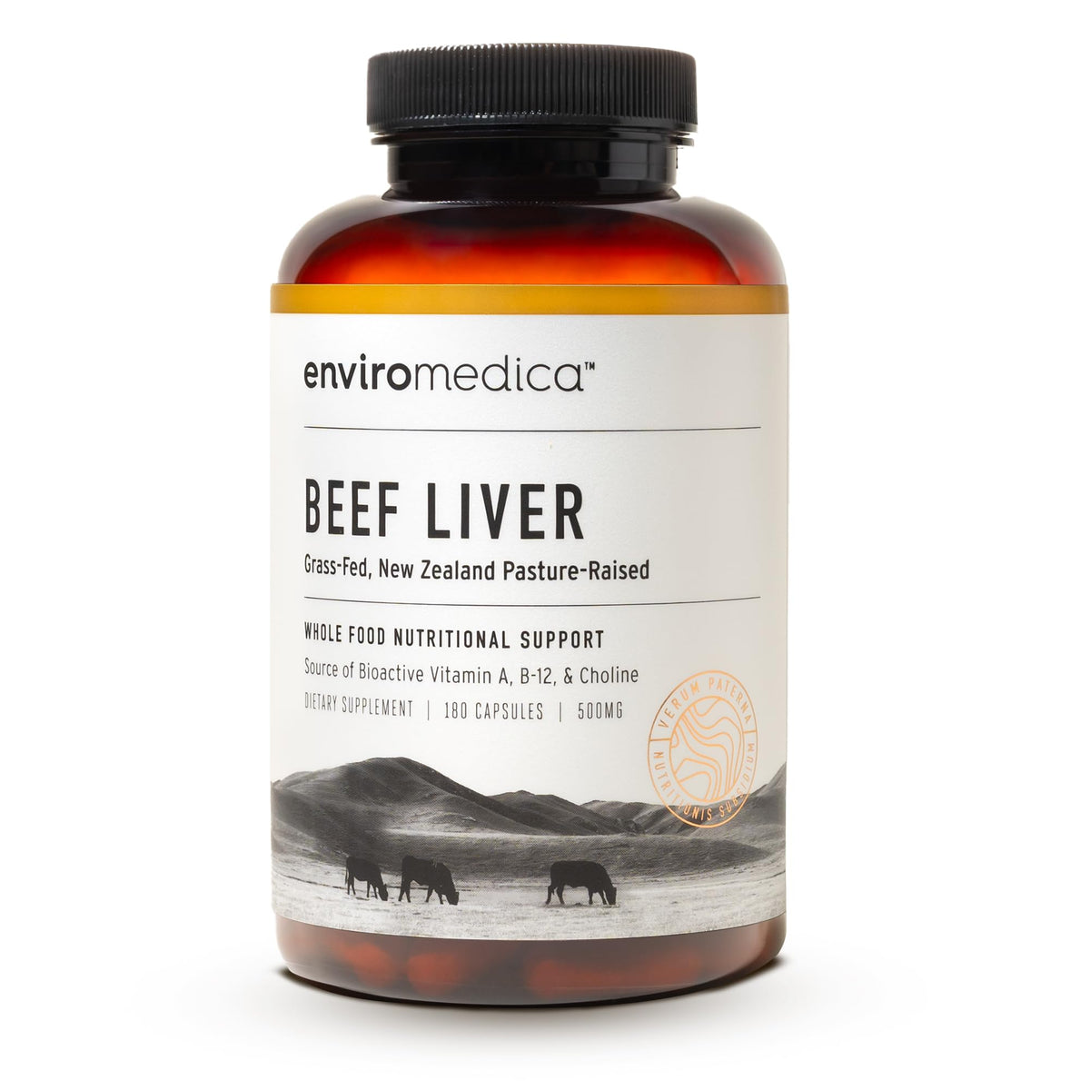 Enviromedica Grass Fed Beef Liver Capsules - 180 Count