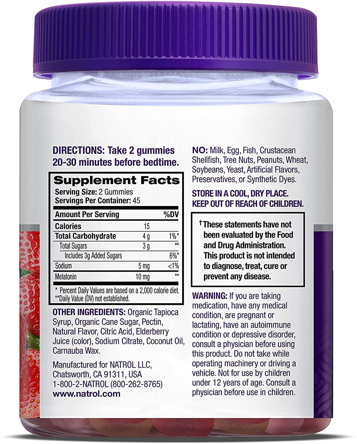 Natrol Melatonin 10 mg Sleep Gummies Strawberry - 450 Count - image 4
