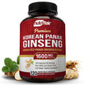 NutriFlair Korean Red Panax Ginseng 1600mg Energy & Focus - 120 Capsules