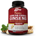 NutriFlair Korean Red Panax Ginseng 1600mg Energy & Focus - 120 Capsules