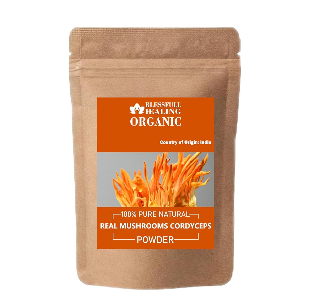 Blessfull Healing Organic Real Mushrooms Cordyceps Powder 100% Pure