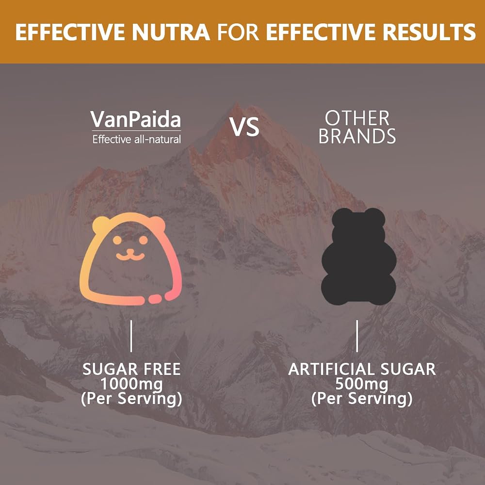 Van Paida Sugar Free Shilajit Gummies with Ashwagandha - 60 Gummies - image 6