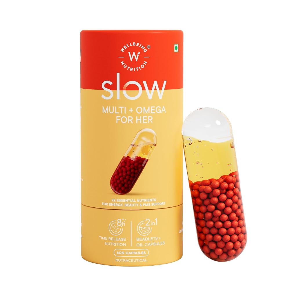 Wellbeing Nutrition Slow Multivitamin & Vegan Omega 3 for Women - 60 Capsules
