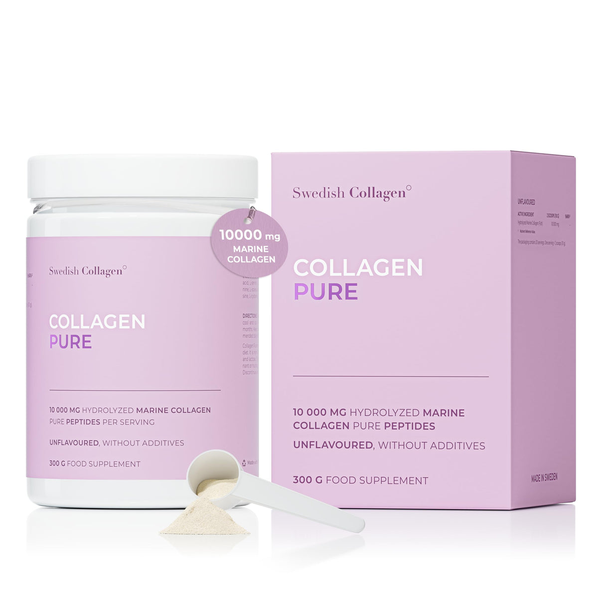 Swedish Collagen Pure Marine Collagen 10,000 mg Powder - 300 g