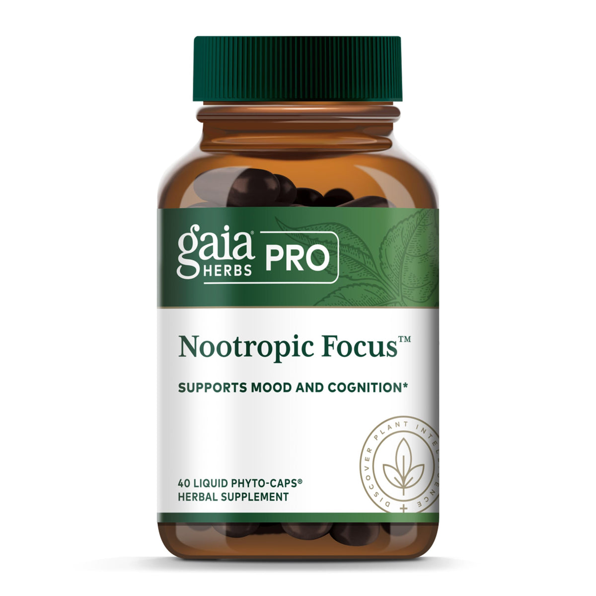 Gaia Herbs PRO Nootropic Focus Brain Health - 40 Vegan Capsules