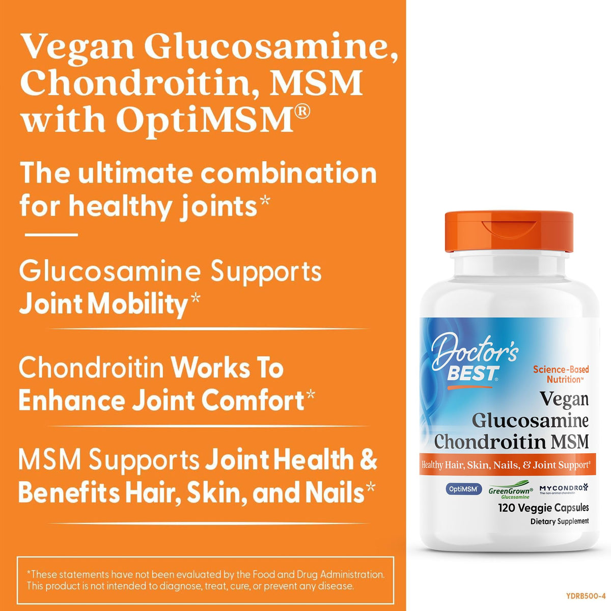 Doctor's BEST Vegan Glucosamine Chondroitin MSM - 120 Capsules - image 3