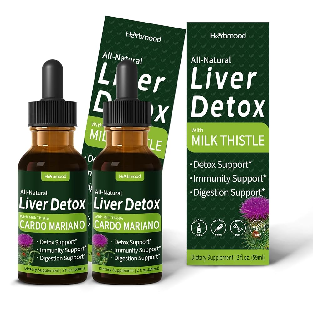 Herbmood Milk Thistle Liver Detox Drops,Herbal Detox Liquid.