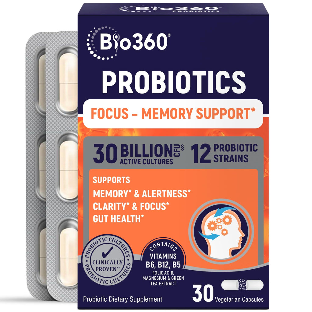 Bio360 Cognitive Support Probiotic for Brain Health - 30 Capsules