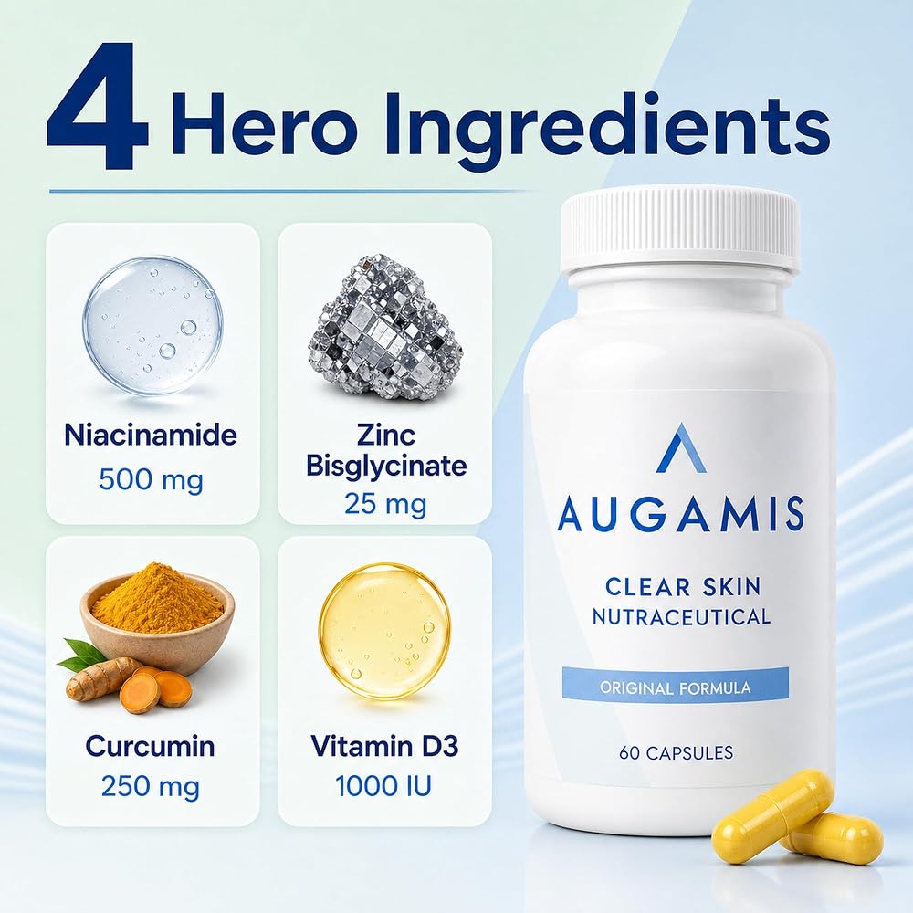 Augamis Hormonal Acne Treatment for Women - No DIM - (60 Capsules