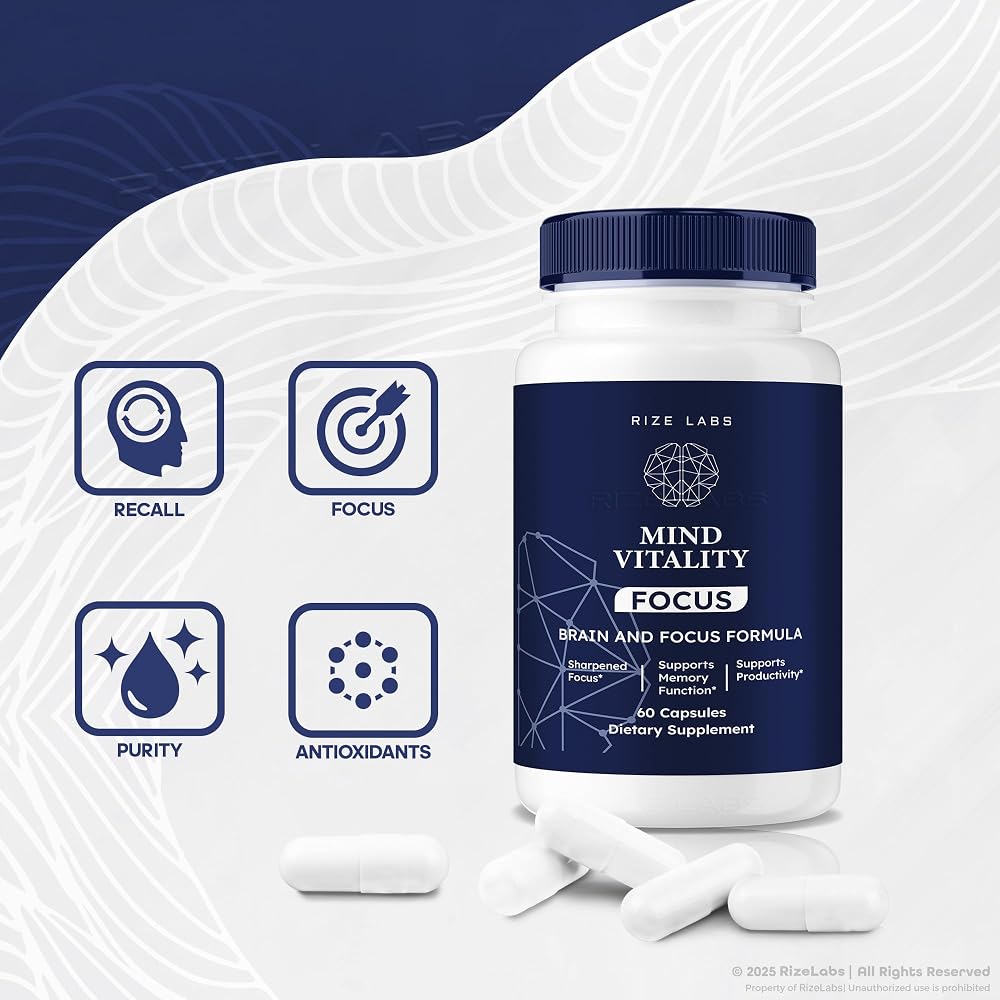 rize labs Mind Vitality Focus Brain Supplement - 120 Capsules - image 5