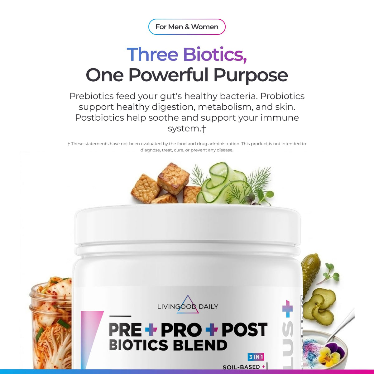 Livingood Daily Pre Pro Post Biotics Blend Powder - 30 Servings - image 3