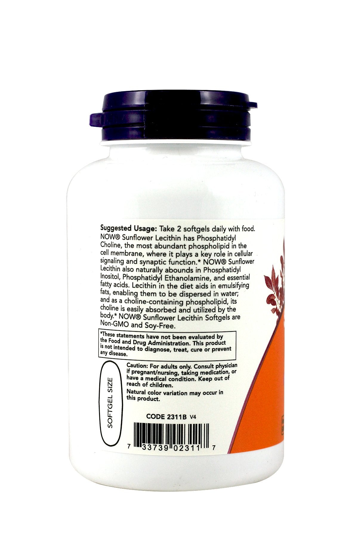 NOW Foods Sunflower Lecithin 1,200 mg - 100 Softgels - image 3
