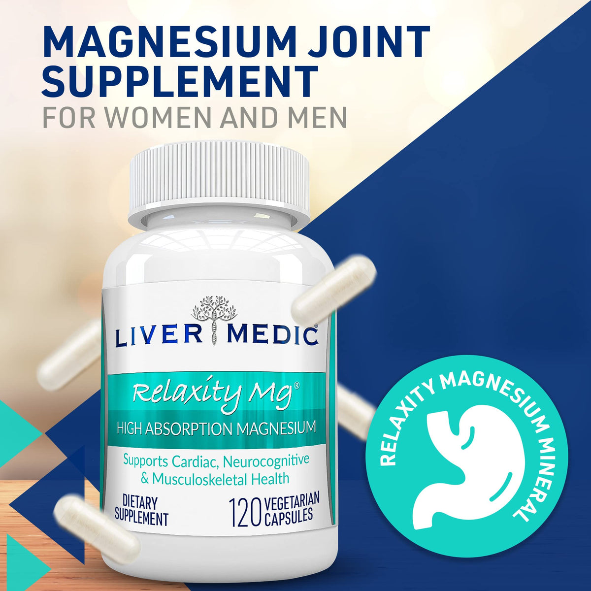 Liver Medic Relaxity Magnesium Glycinate 200mg - 120 Vegetarian Capsules - image 2
