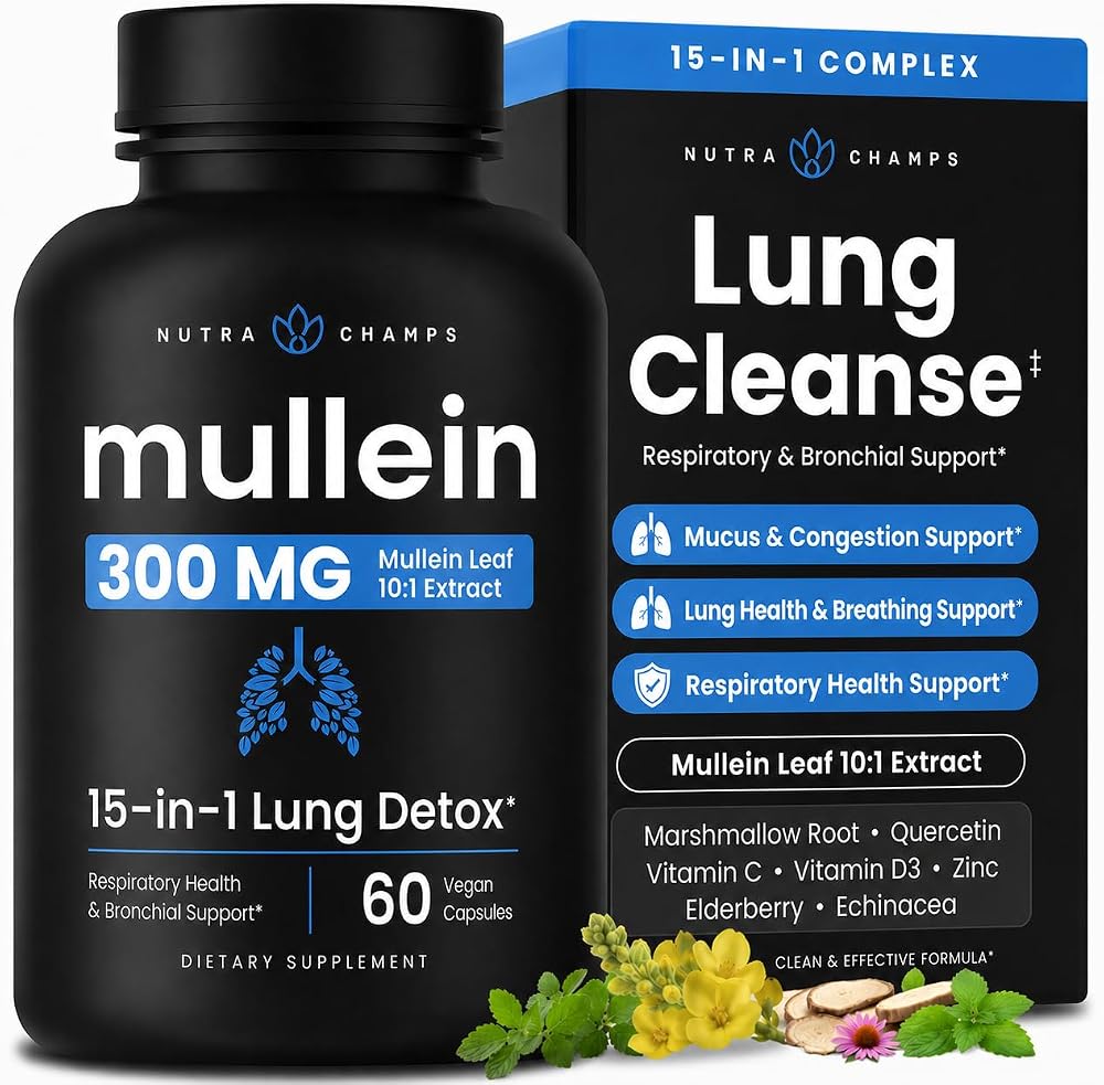 NutraChamps Mullein Leaf Extract Lung Support - 60 Capsules