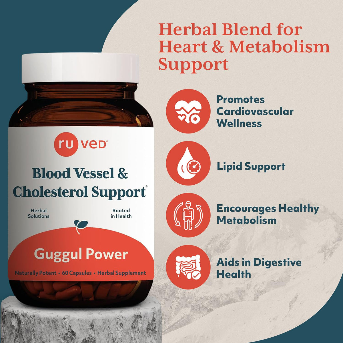 R-U VED Guggul Power Metabolic Support - 60 Vegetarian Capsules - image 2