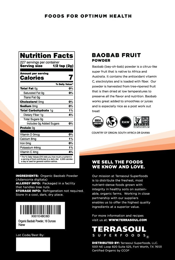 Terrasoul Superfoods Organic Baobab Powder - 48 oz (4 Pack) - image 2