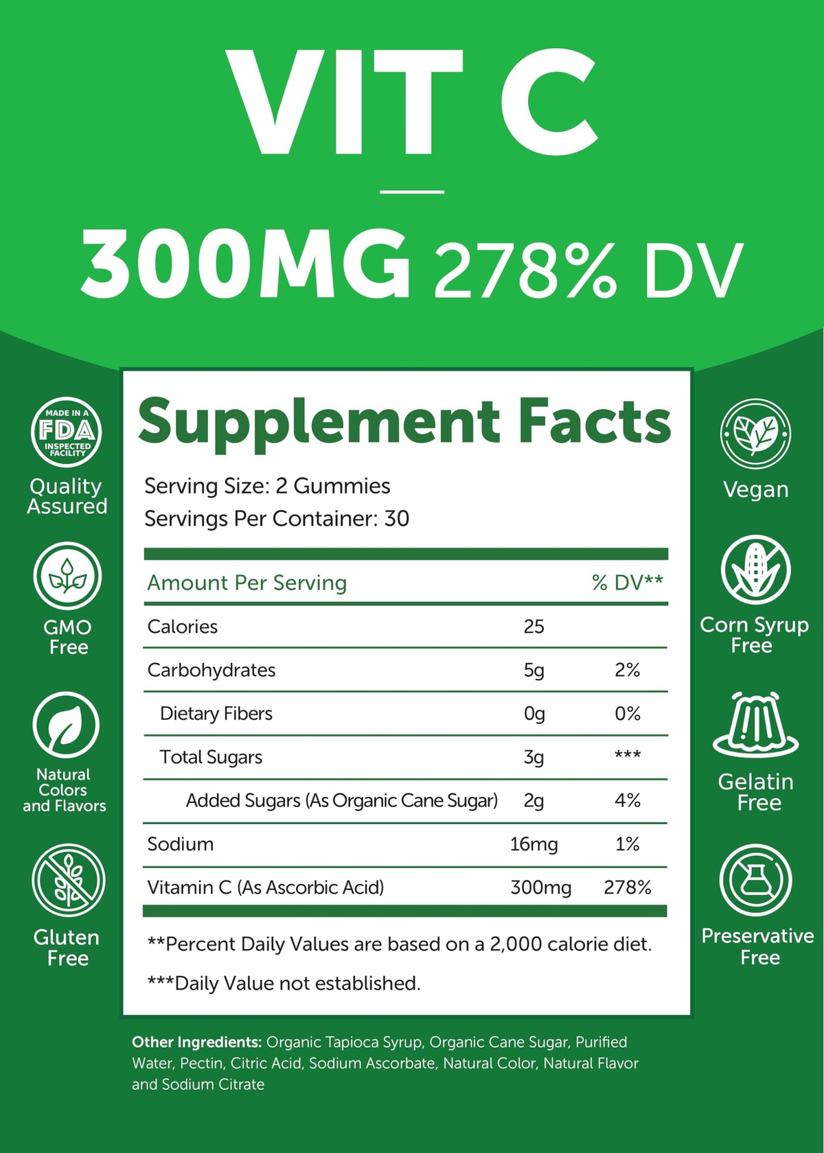 Lunakai USA Made High Potency Vitamin C Gummies for Adults and Kids
