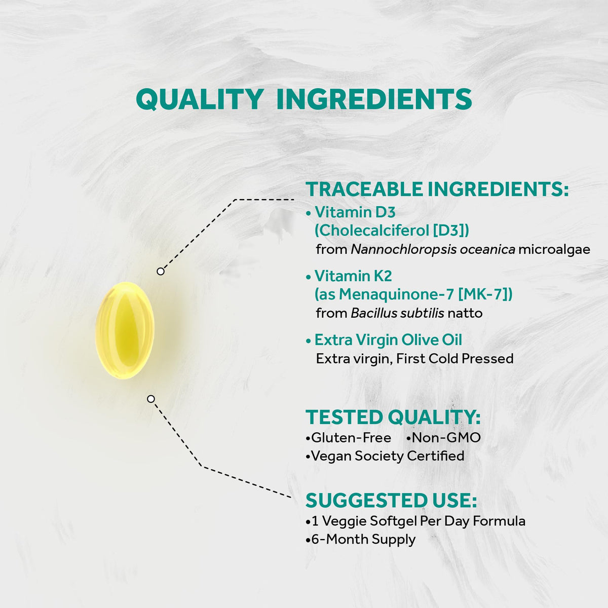 Naturalis Vegan Vitamin D3 + K2 with Extra Virgin Olive Oil