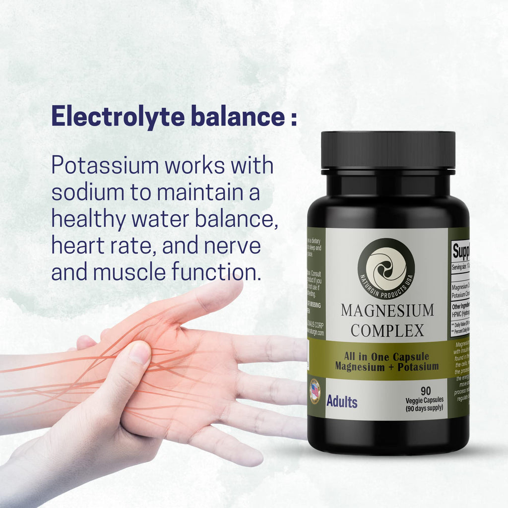 NATURGIN Magnesium Complex Citrate + Potassium - 90 Capsules - image 8