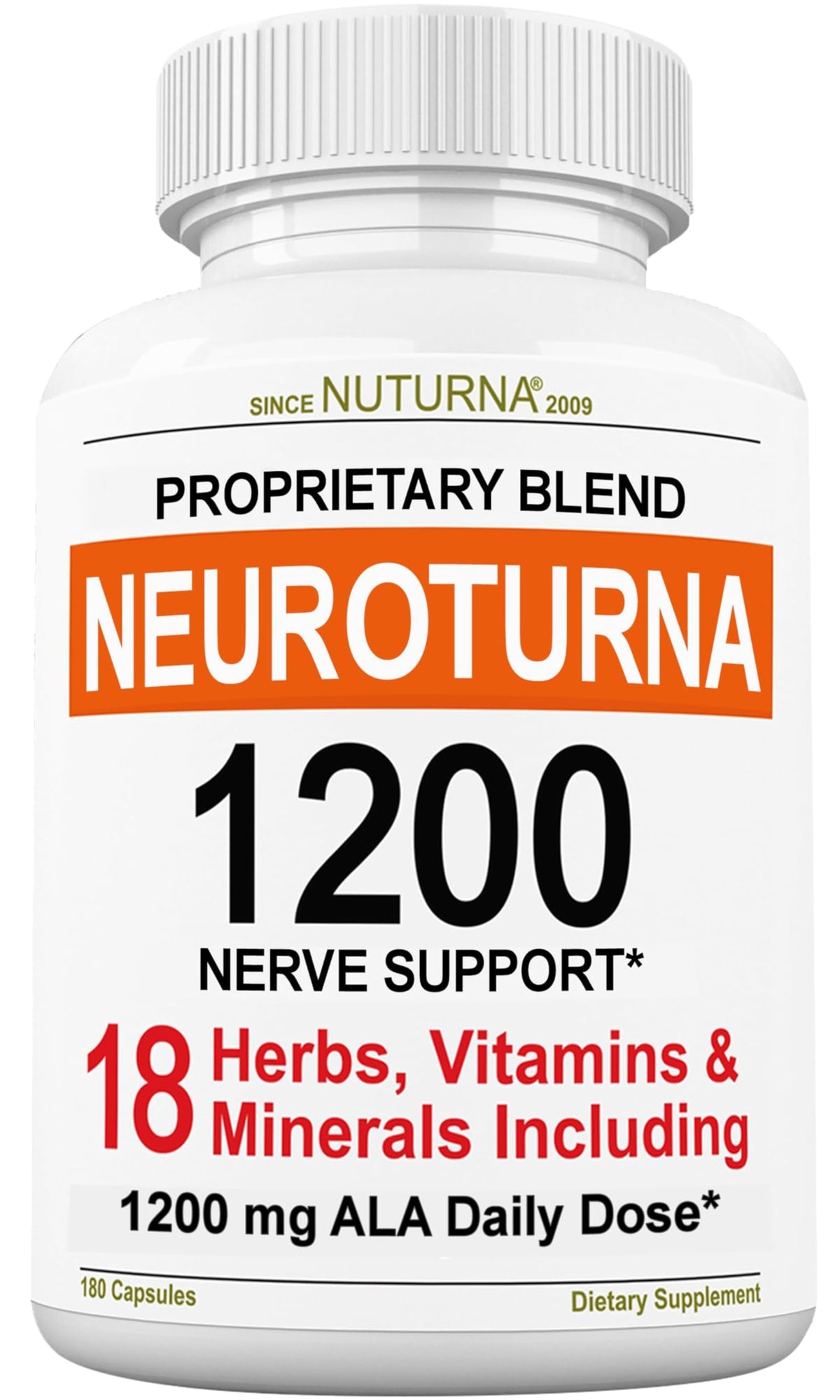 Nuturna Neuroturna Support Supplement Alpha Lipoic Acid - 180 Capsules