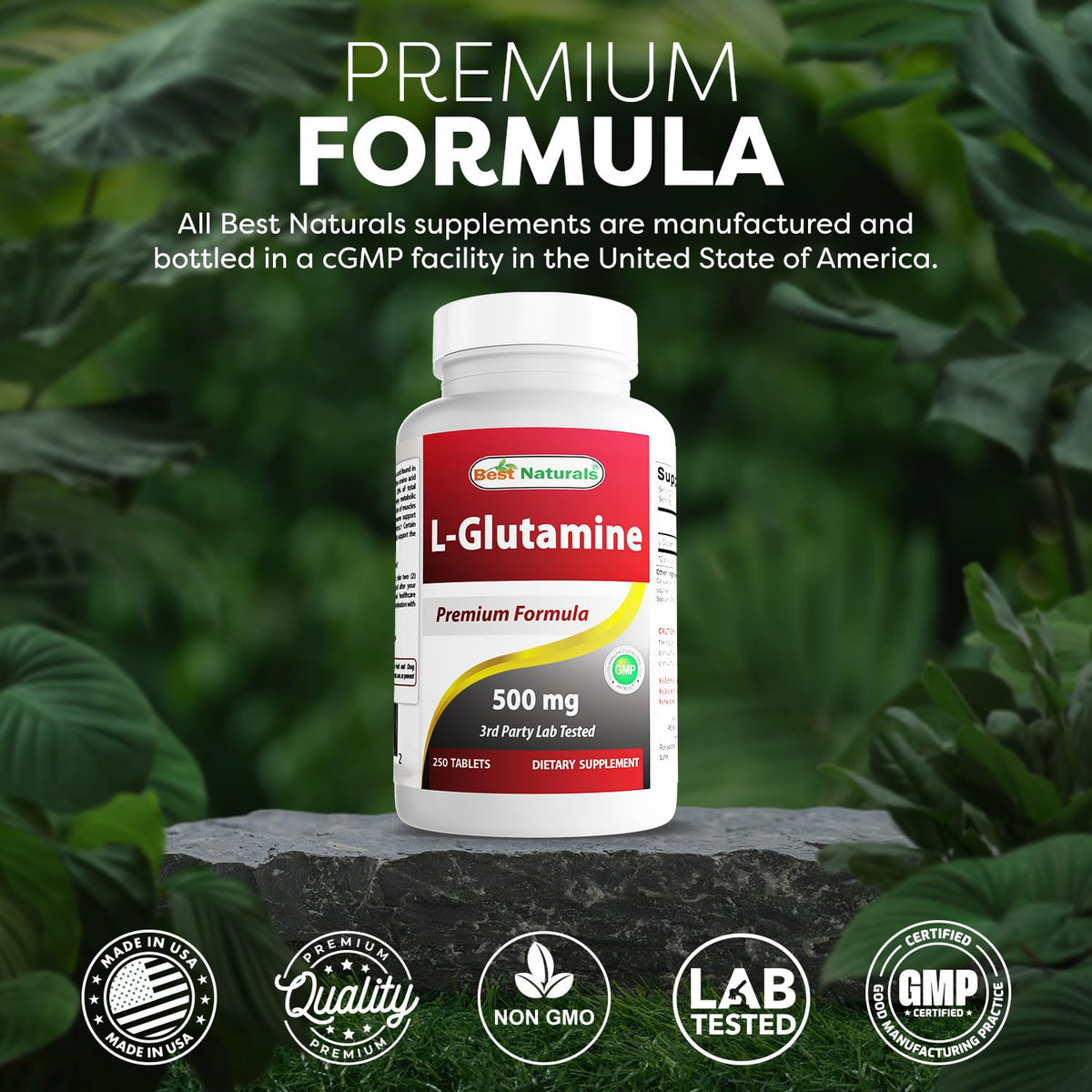Best Naturals L-Glutamine 500 mg - 250 Tablets - image 5