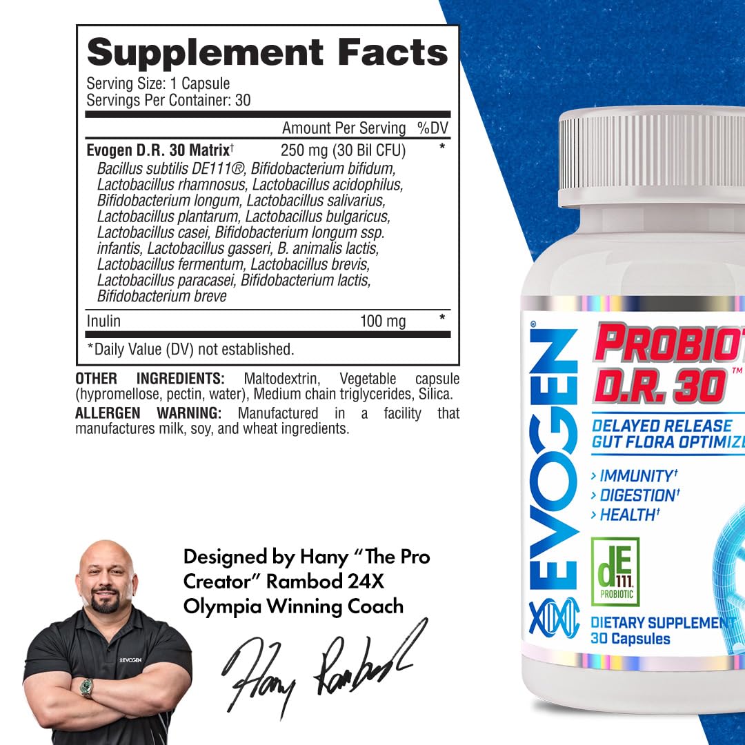 Evogen Probiotic D.R. Gut Health 30 Billion CFUs - 30 Capsules - image 2