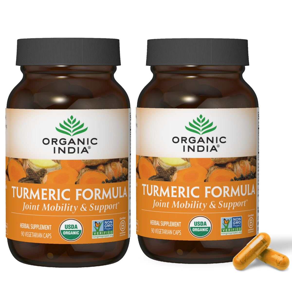 ORGANIC INDIA Turmeric Curcumin with Black Pepper - 180 Capsules