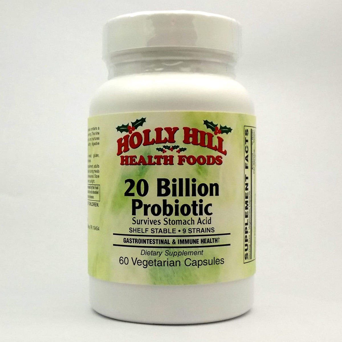 Holly Hill Health Foods 20 Billion CFU Probiotic - 60 Vegetarian Capsules