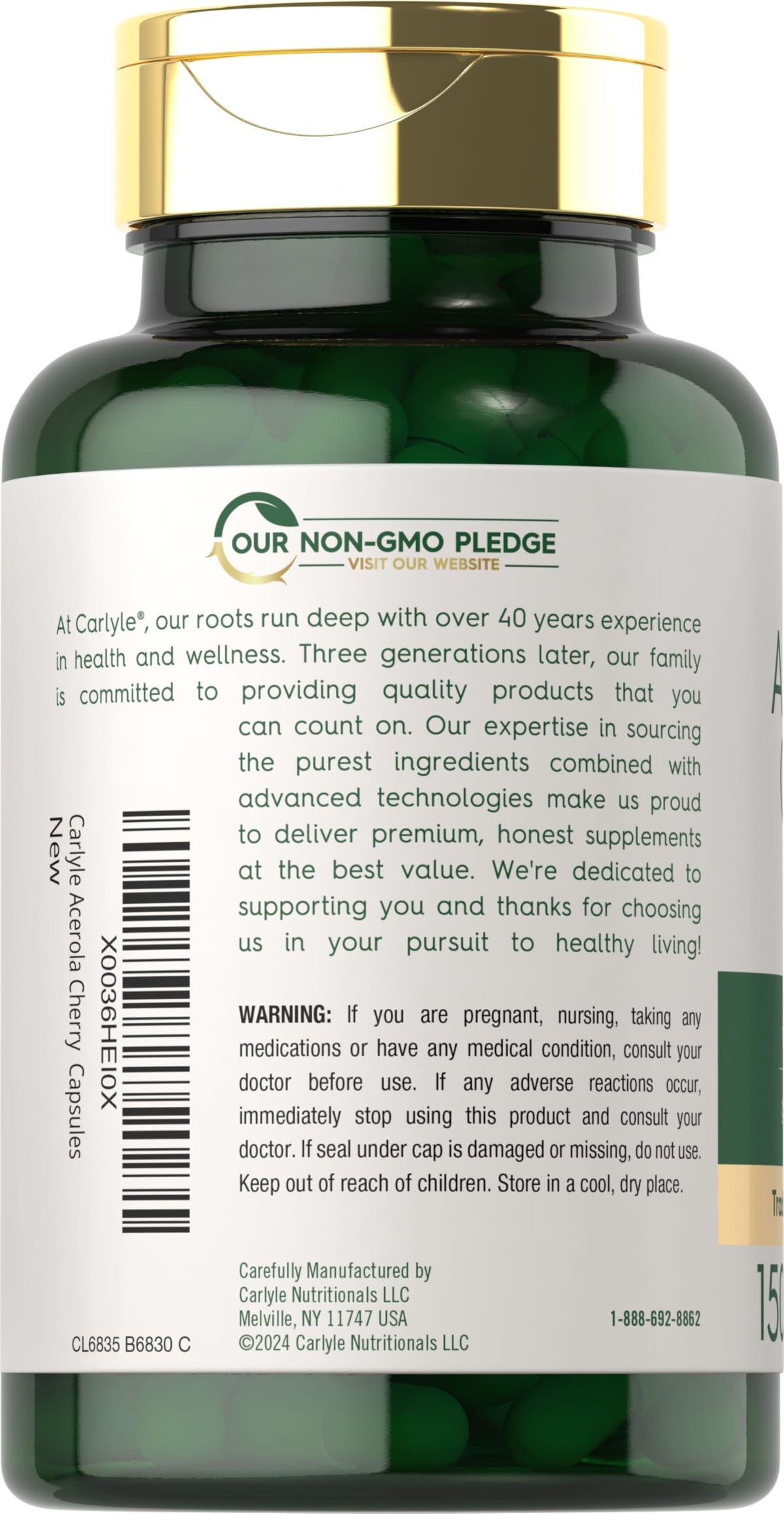 Carlyle Acerola Cherry Vitamin C Extract - 150 Capsules - image 3