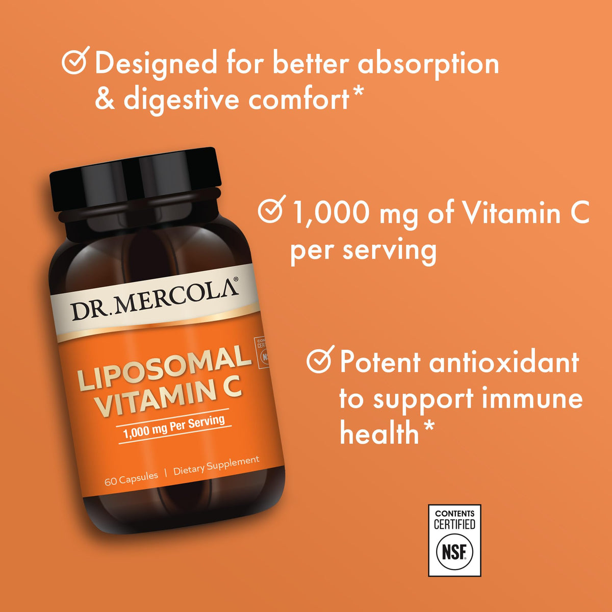 Dr. Mercola Liposomal Vitamin C, 1,000 mg