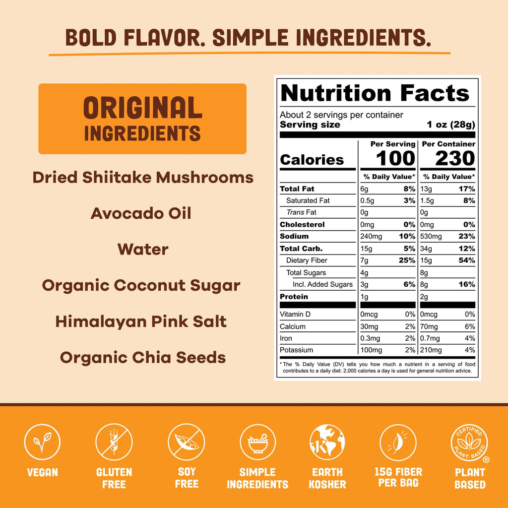 Pan's Mushroom Jerky Shiitake Original Flavour - 2.2 oz - image 2