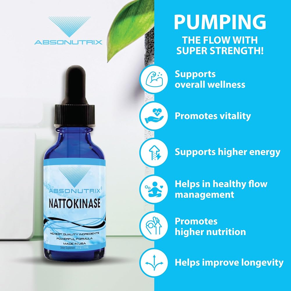Absonutrix Nattokinase Supplement 5000 FU - 4 Fl Oz Liquid - image 3