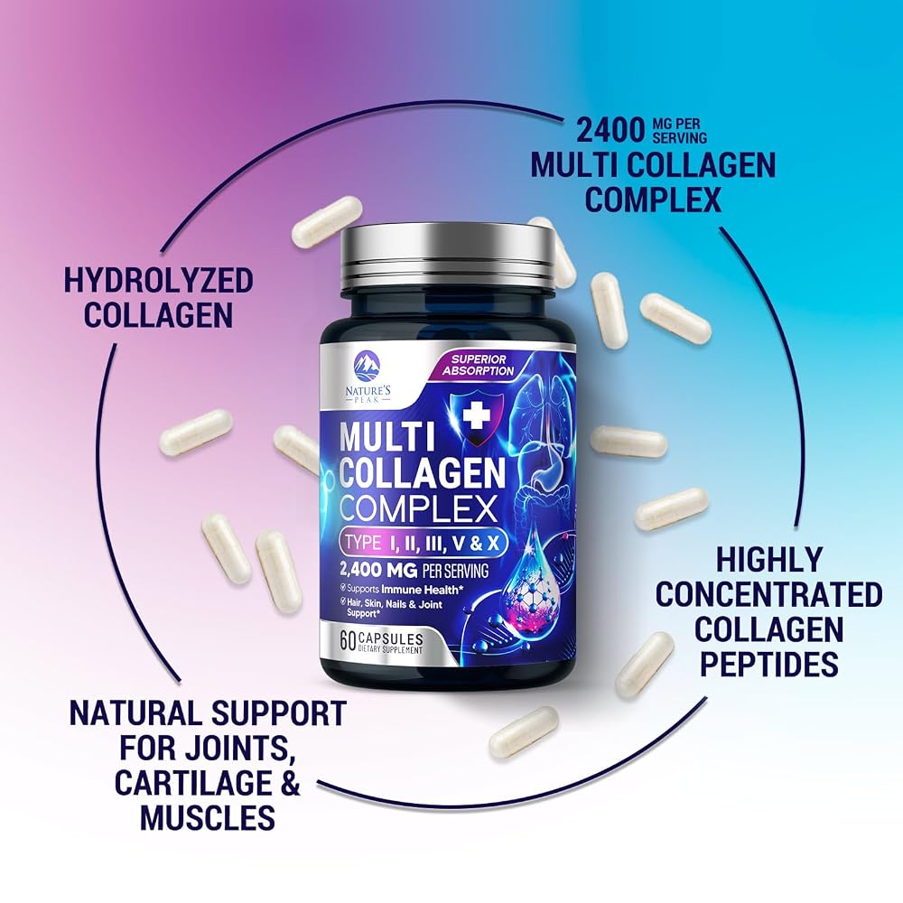 Nature's Peak Multi Collagen Peptides Supplement for Hair